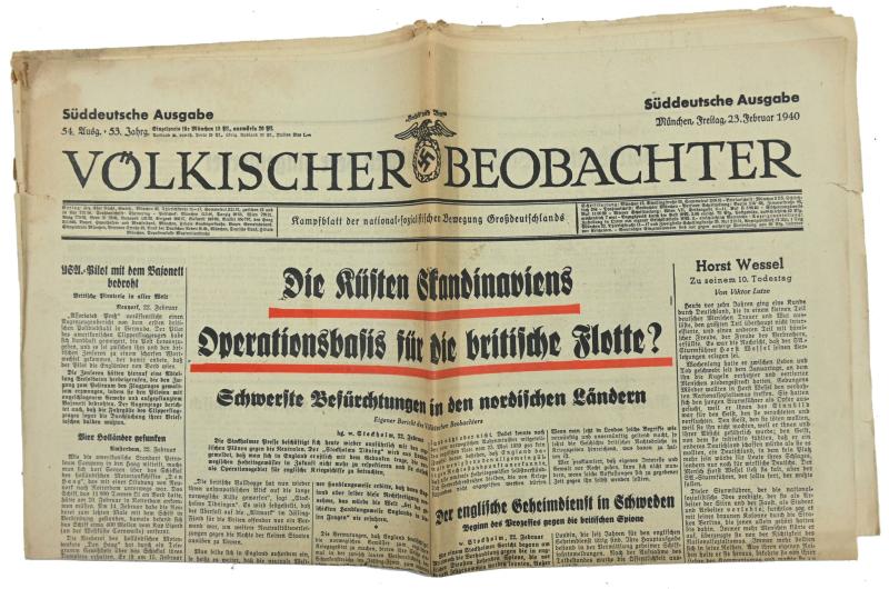 German Newspaper Volkischer Beobachter 23 February 1940