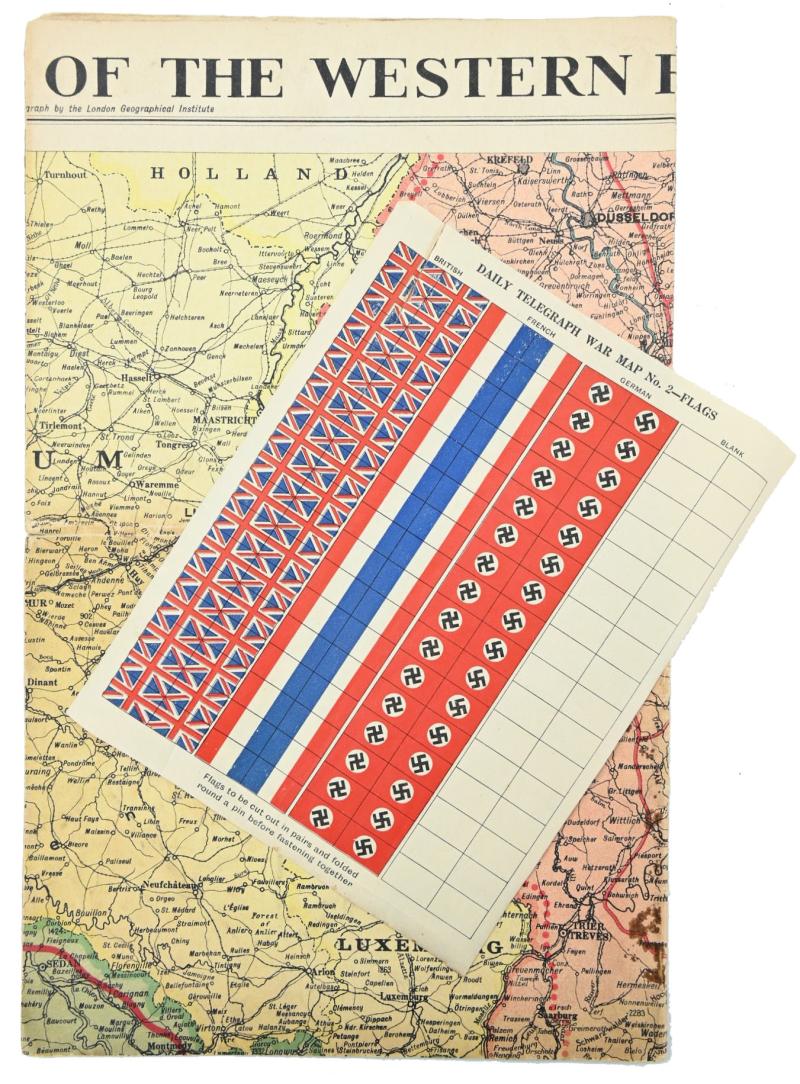 British WW2 Eastern Front Map with Paper Flags