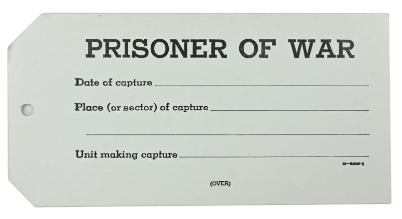 US WW2 Prisoner of War Tag