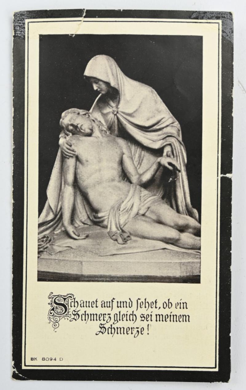 German WH Pioneer Deathcard 'Fritz Schlichting'