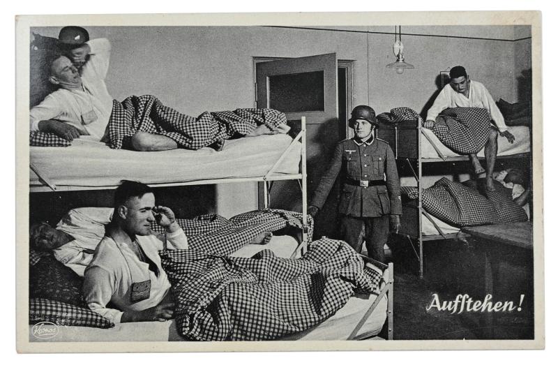 German WH Postcard 'Aufstehen!'