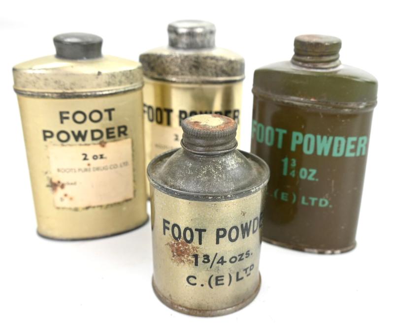 British WW2 Footpowder Bottle set