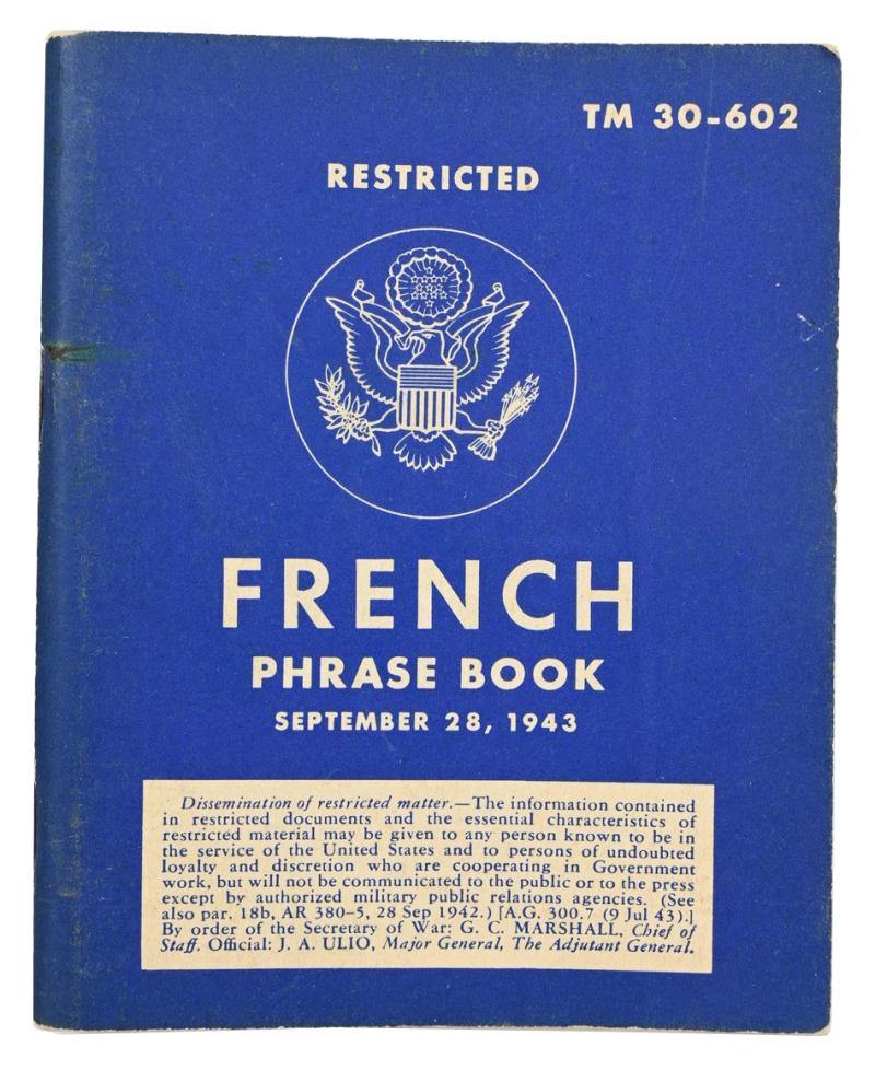 US WW2 French Phase Book 1943