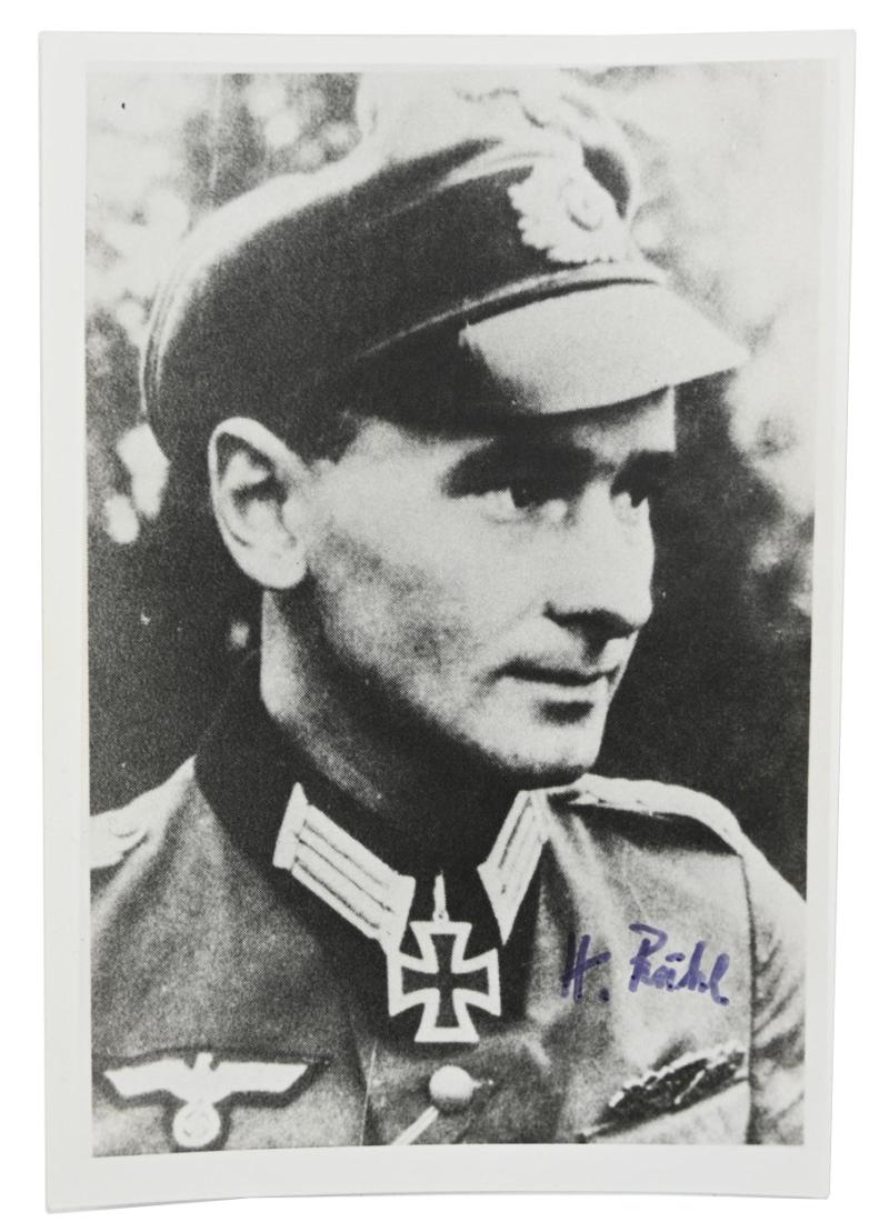 German Knight's Cross Recipient Portrait picture with signature 'Heinrich Ruhl'