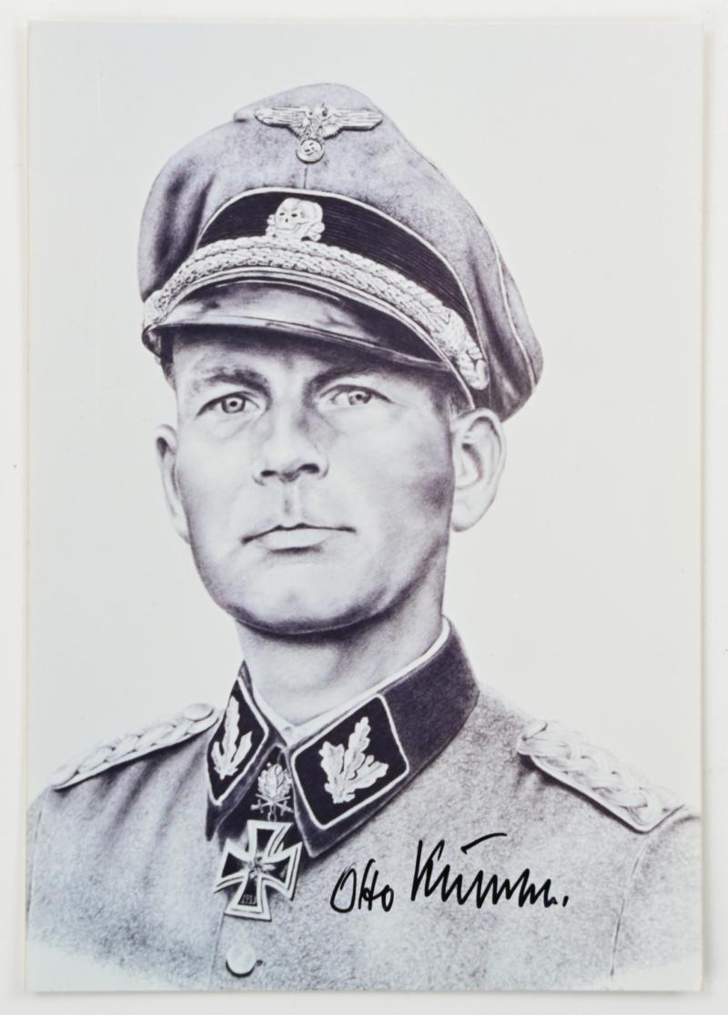 Postcard with Signature of Waffen-SS KC-OL&S Recipient 'Otto Kumm'