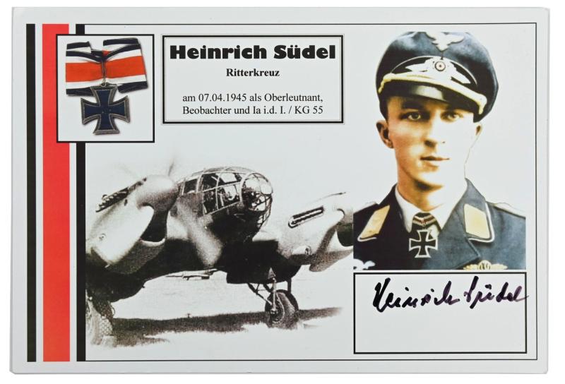 Signature of Luftwaffe KC Recipient 'Heinrich Südel'