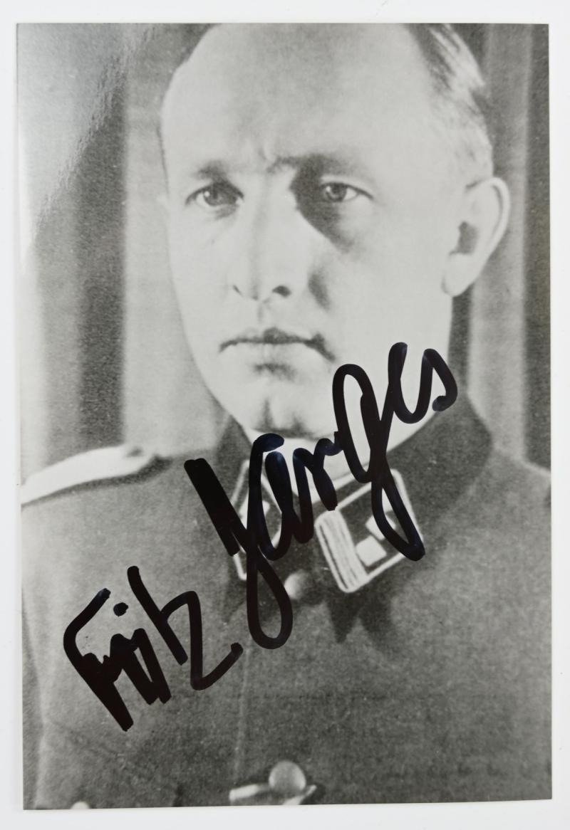 Postcard with Signature of Waffen-SS KC Recipient 'Fritz Darges'