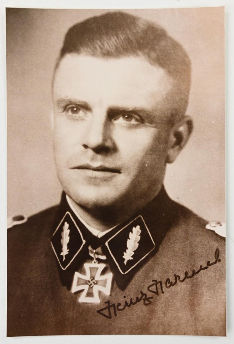 Signature of Waffen-SS KC-OLC&S Recipient 'Heinz Harmel'