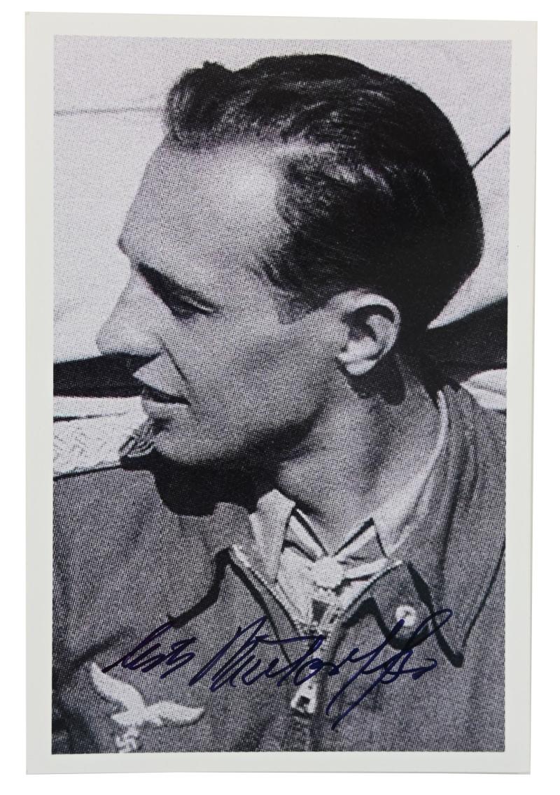 Signature of Luftwaffe KC-OLC & S Recipient 'Erich Rudorffer'