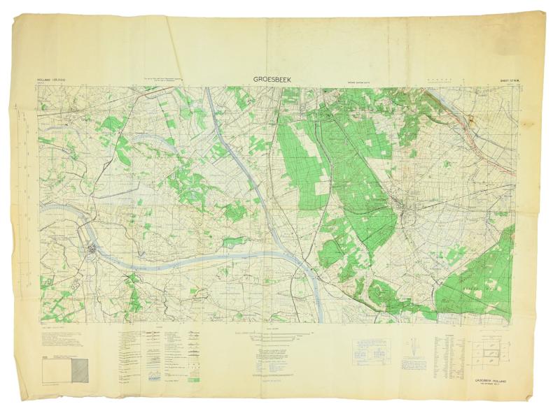 US WW2 Roadmap of Groesbeek Holland 1944