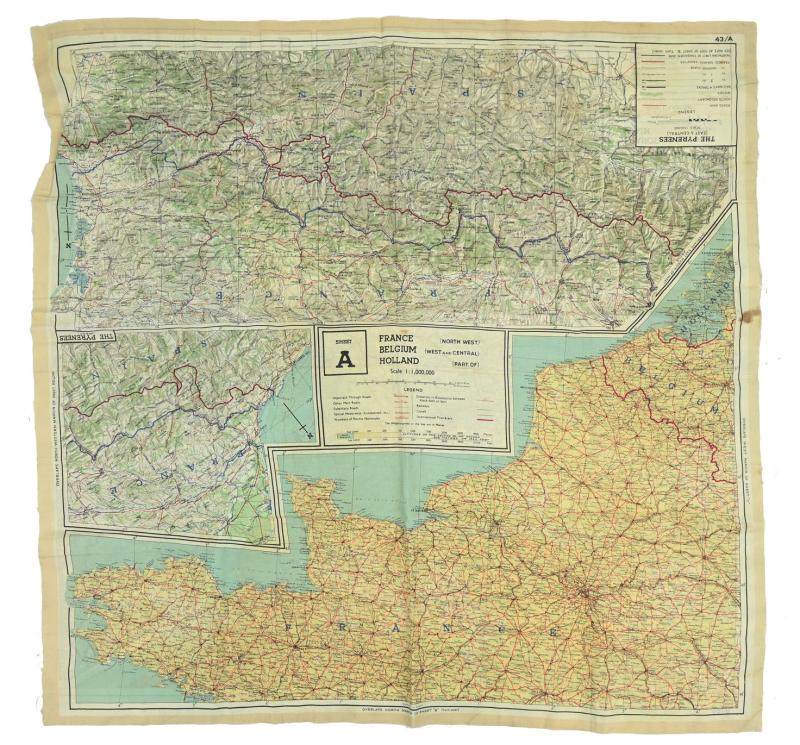 USAAF WW2 Pilot Escape Map FGS A&B Sheet A/B