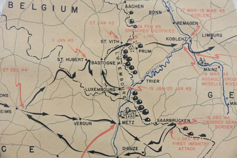 WorldWarCollectibles | US WW2 Framed 87th Infantry Division Route Map