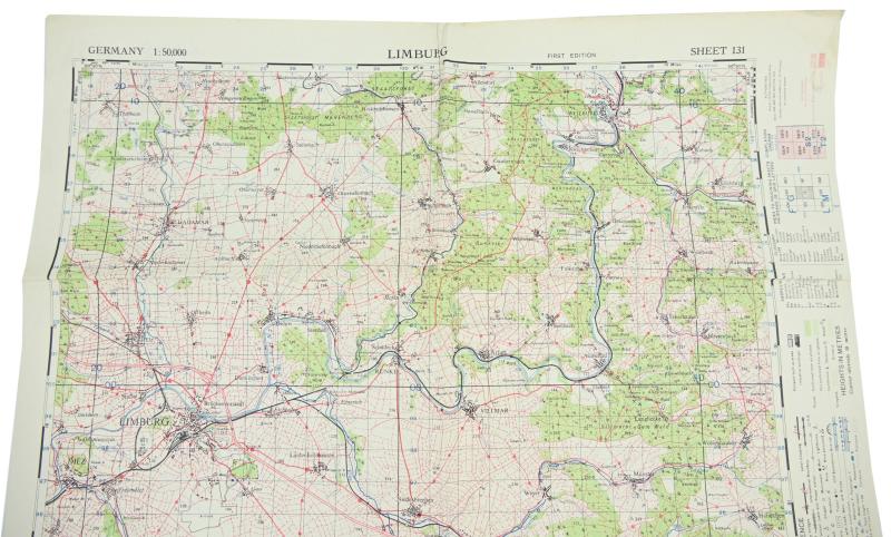 US WW2 Mapcard of Limburg Germany