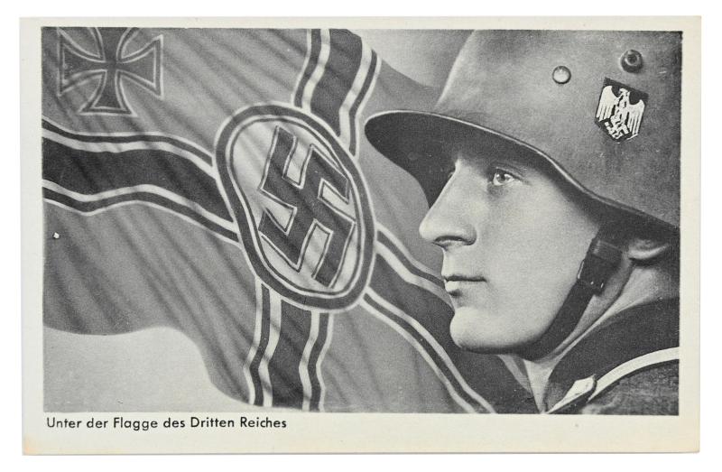 German WH Postcard 'Unter der Flagge des Dritten Reiches'