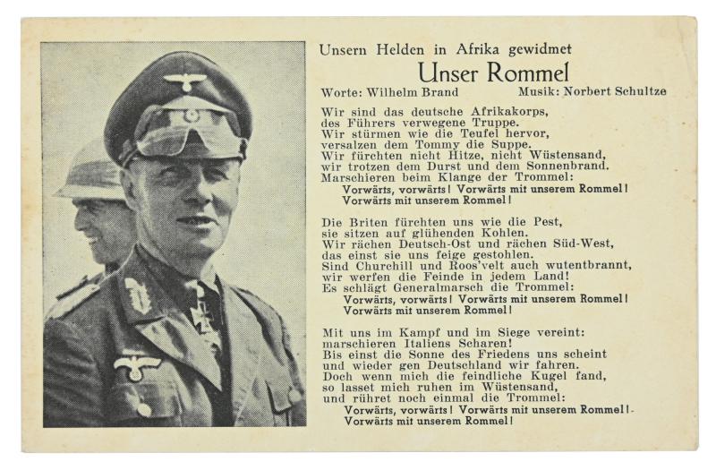 German WH Afrikakorps Postcard 'Unser Rommel'