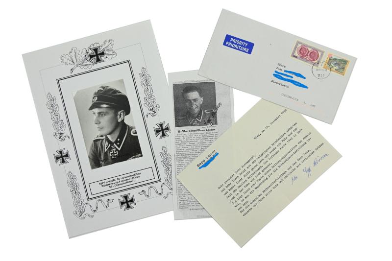 Signature of Waffen-SS KC Recipient 'Sepp Lainer'