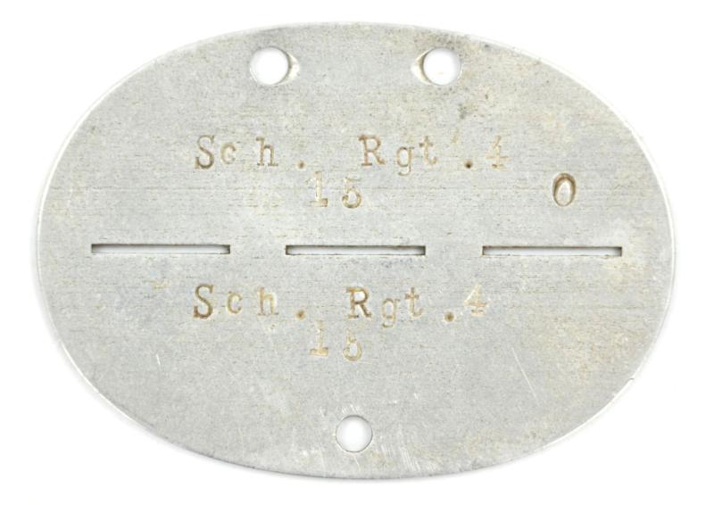 German WH Dog-Tag 'Schutzen Regiment 4'