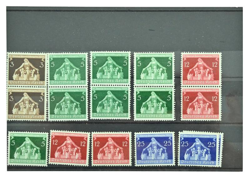 German Third Reich Era Postcard Stamps