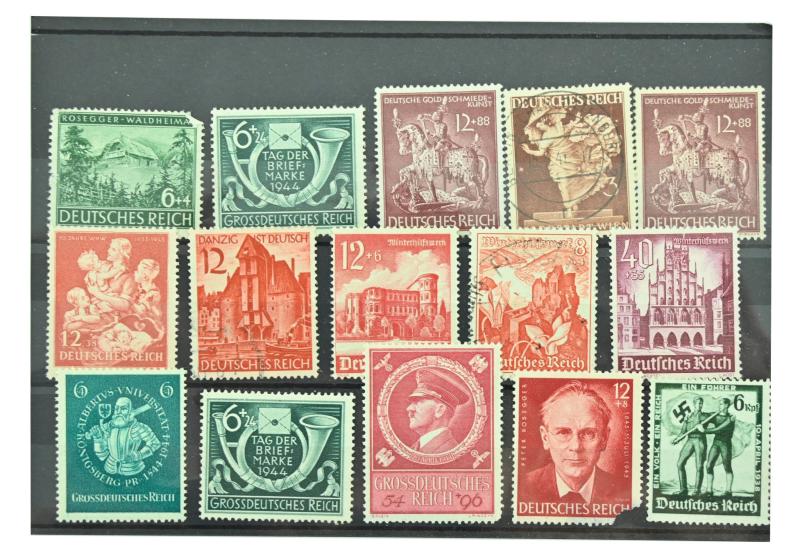 German Third Reich Era Postcard Stamps