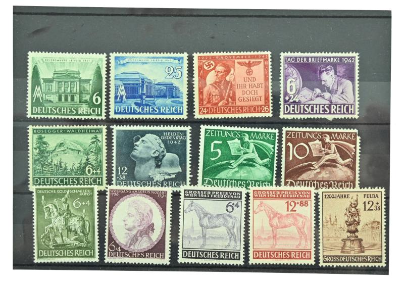 German Third Reich Era Postcard Stamps