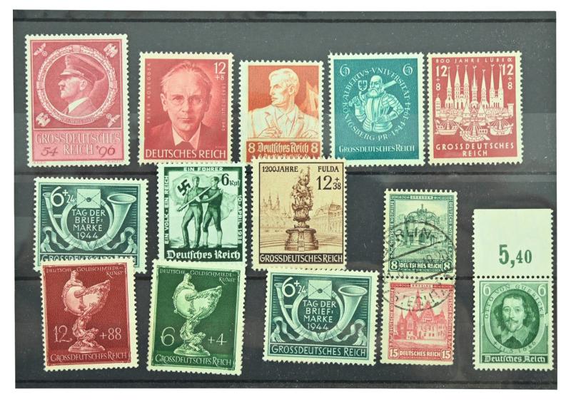 German Third Reich Era Postcard Stamps