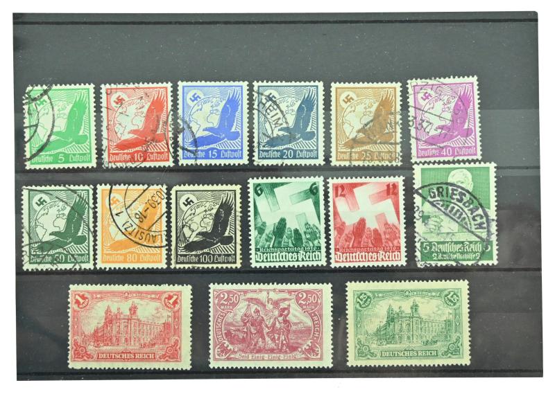 German Third Reich Era Postcard Stamps