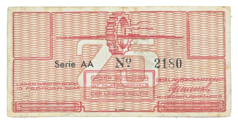 Dutch / German Camp Westerbork Banknote