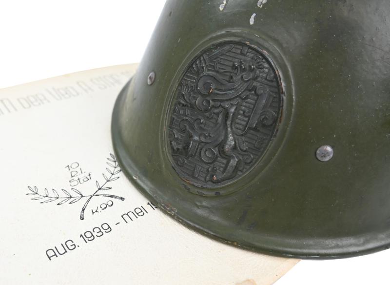 Dutch M-1927 Combat Helmet 'VDB Staff 10de Regiment Infantrie Grebbeberg