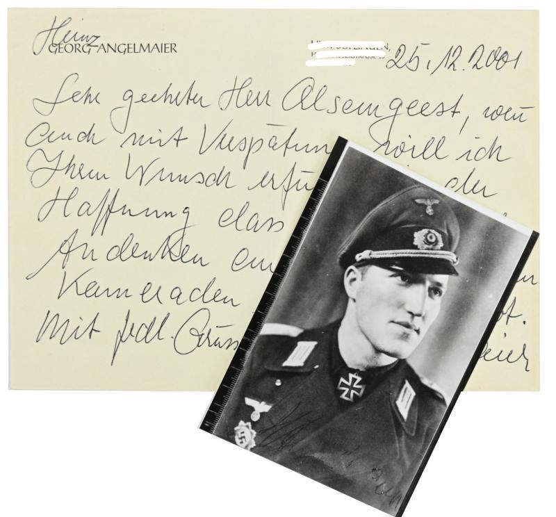 Signature of Wehrmacht Heer KC Recipient 'Heinz Angelmaier'