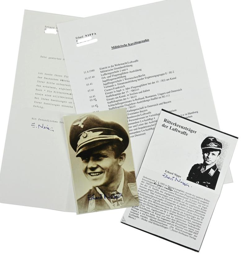 Signature of Luftwaffe KC Recipient 'Erhard Nippa'