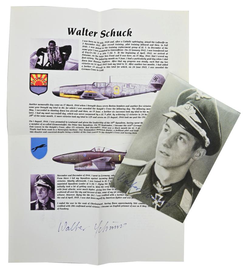 Signature of Luftwaffe KC Recipient 'Walter Smuck'