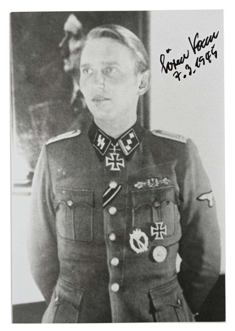 Signature of Waffen-SS KC Recipient 'Søren Kam'