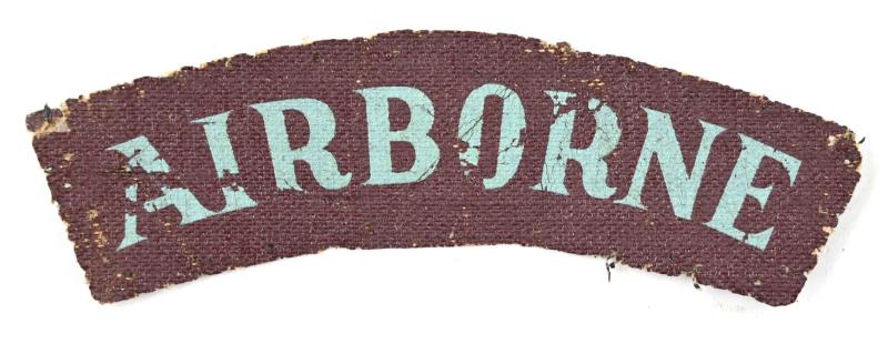 British WW2 Printed Airborne Curved Shoulder Title