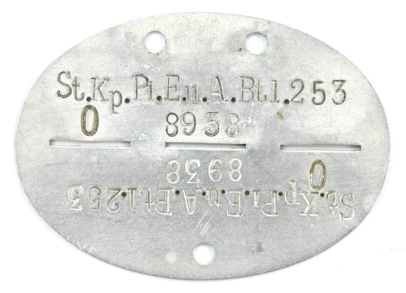 German Dog-Tag 'St.Kp.Pi.E.u.A.Btl.253'