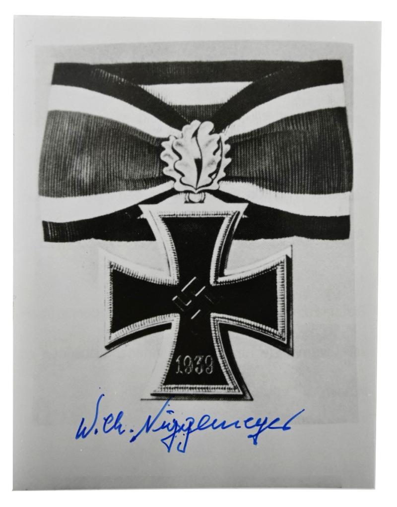 Signature of Wehrmacht Heer KC&OLC Recipient 'Wilhelm Niggemeyer'