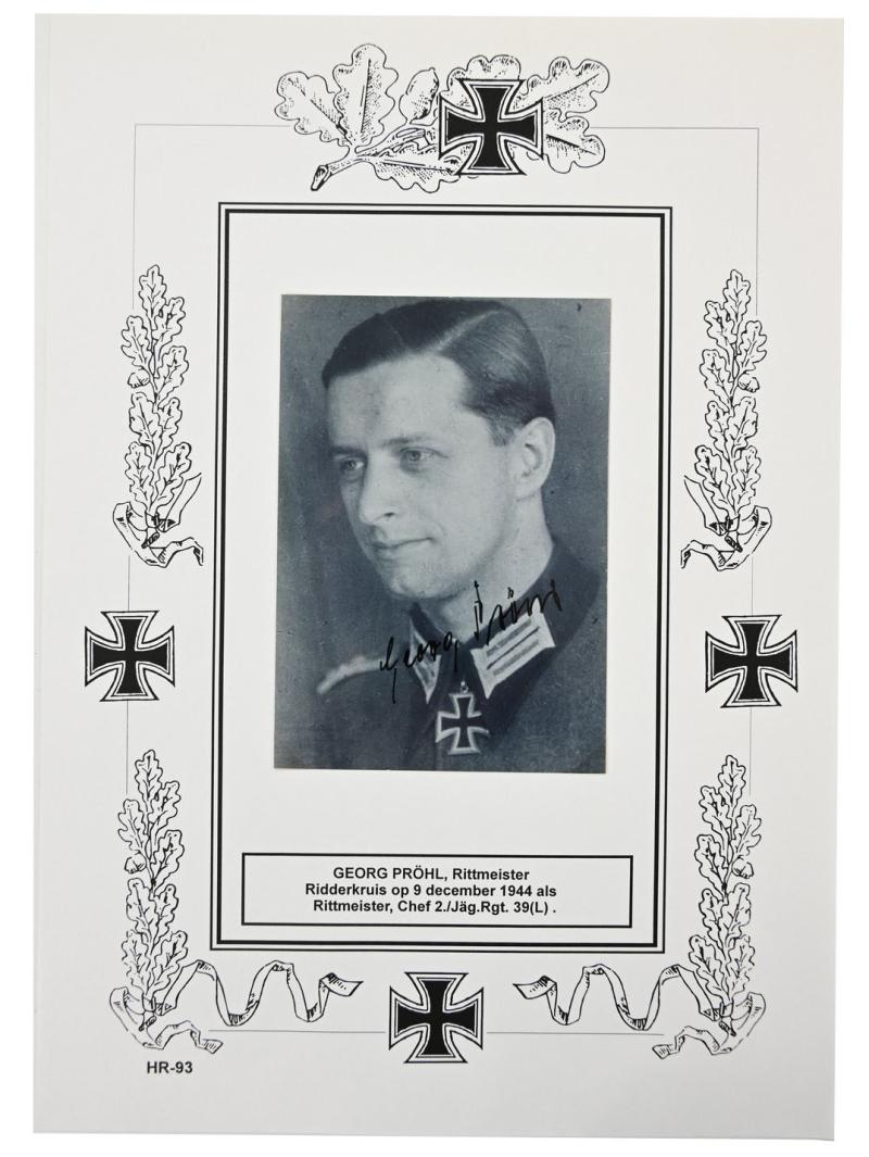 Signature of Wehrmacht KC Recipient 'Georg Pröhl'