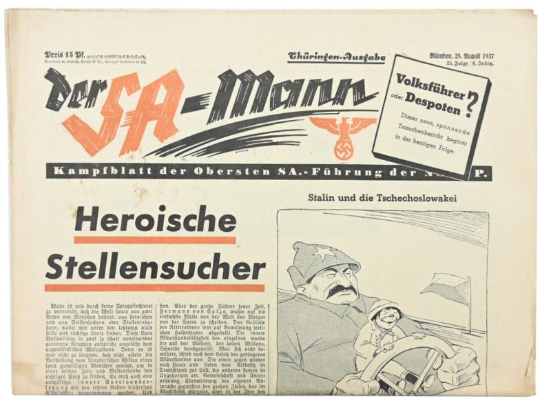 German Newspaper der SA-Mann 25 August 1937