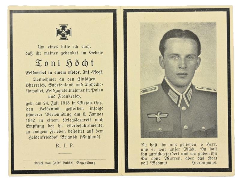 German WH Deathcard 'Toni Hocht'