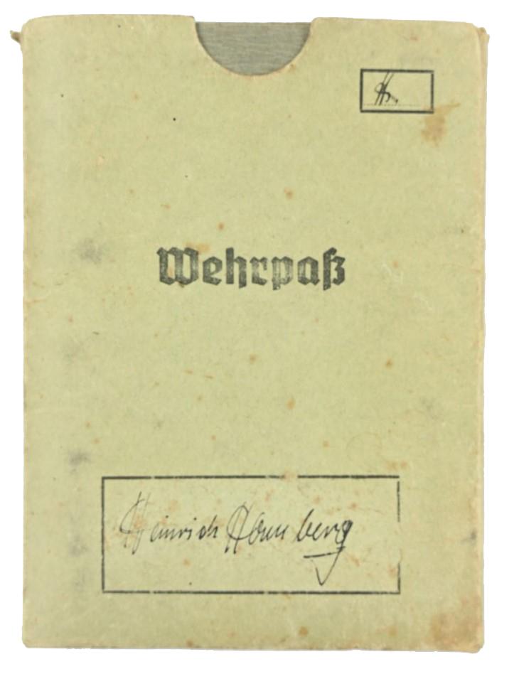 German WH Wehrpass and Document 'Heinrich Hamburgs'