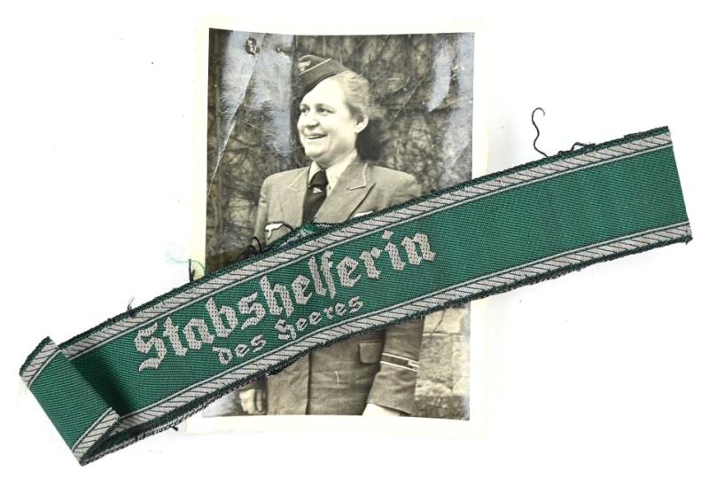 German WH Female Cufftitle 'Stabshelferin des Heeres'