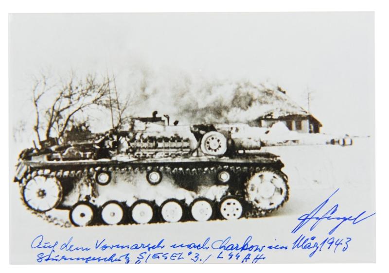 Signature of Waffen-SS KC Recipient 'Hans Siegel'