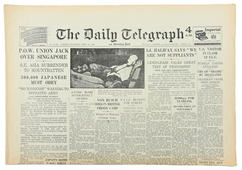 British WW2 Newspaper 'The Daily Telegraph'