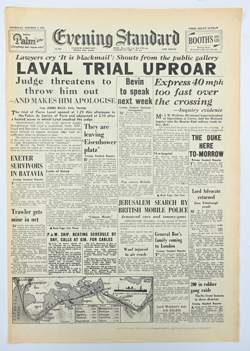 British WW2 Newspaper 'Evening Standard'