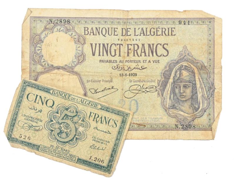 Algerian WW2 Banknotes