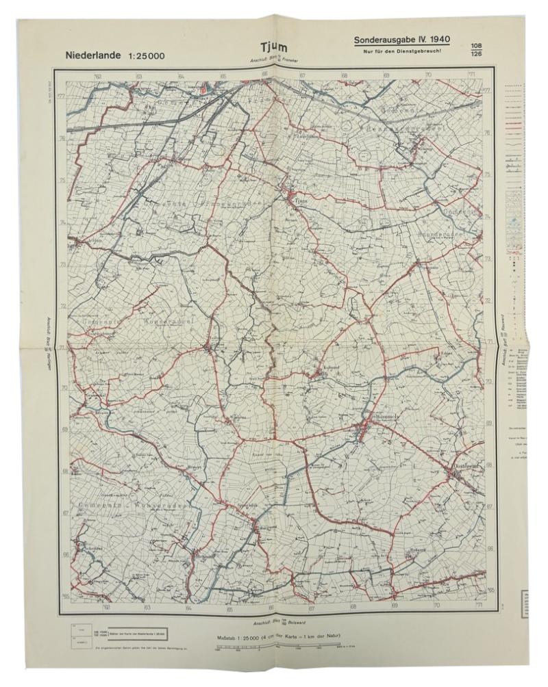 German Mapcard of 'Tjum' Holland