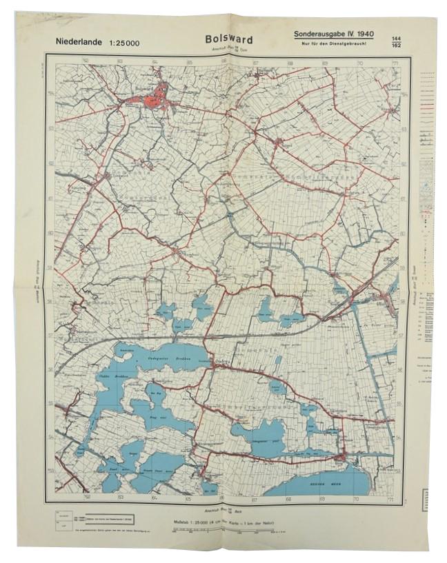 German Mapcard of 'Bolsward' Holland