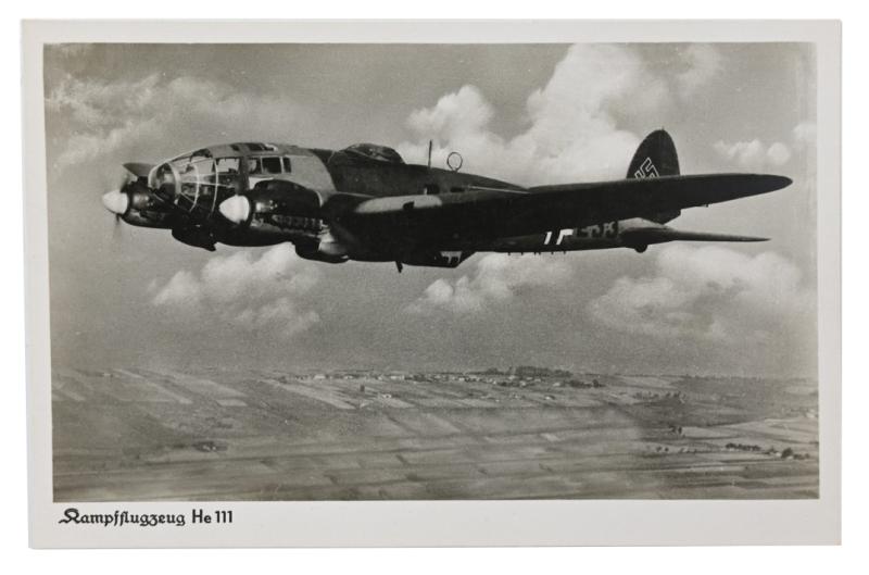 German LW Postcard 'Kampfflugzeug He 111'