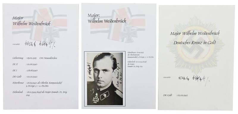 Signature of Wehrmacht Heer KC&OLC Recipient 'Wilhelm Weidenbrück'