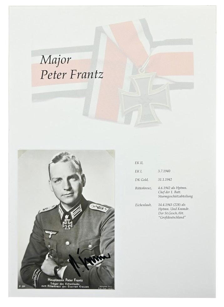 Signature of Wehrmacht (Heer) KC&OLC Recipient 'Peter Frantz'