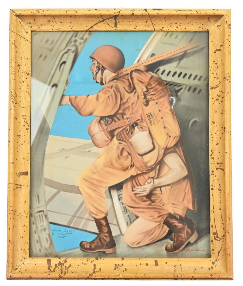 US WW2 Paratrooper Painting 101st Airborne Division